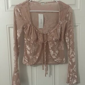 NWT urban outfitters kimchi blue pink front-tie top